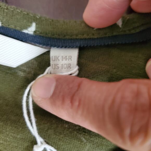 BODEN Olive Green Floral Babydoll Dress NWT Sz 10R Boho Prairie Whimsical - Picture 9 of 11